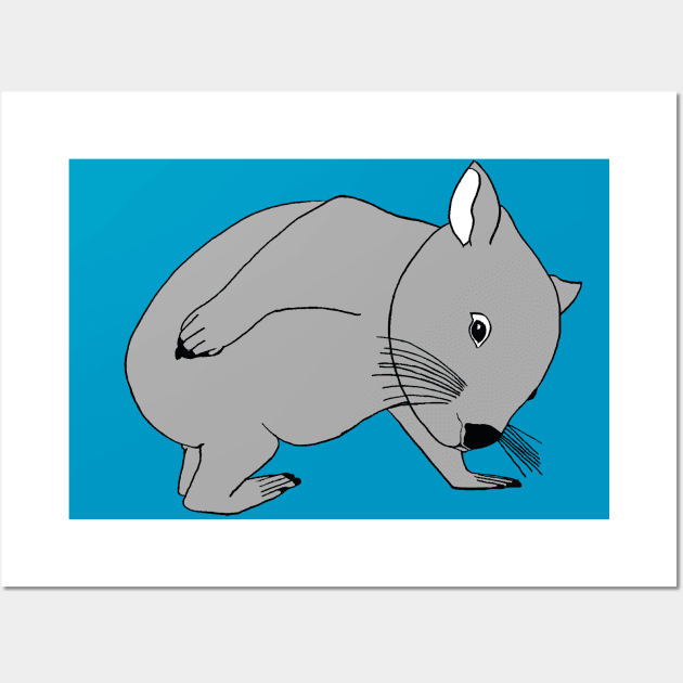 Wombat with an Itch Wall Art by topologydesign